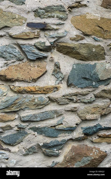 Stone Wall Texture With Concrete Stock Photo Alamy