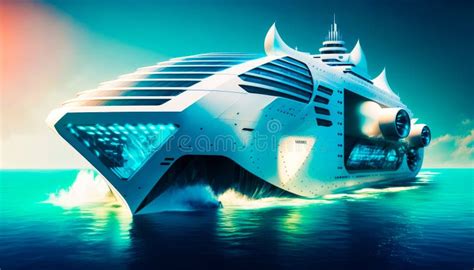 An Artist S Rendering Of Futuristic Ship In The Ocean Generative Ai