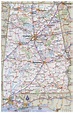 Large detailed road map of Alabama with all cities ...