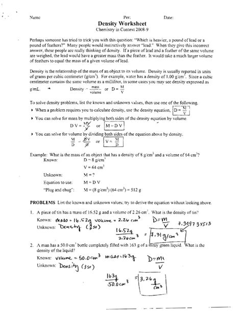 Density is defined as mass per unit volume worksheet. Mass Volume Density Worksheet. Grass Fedjp ...