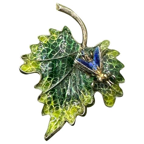 Broche En Mail Plique Jour Art Nouveau Fly Insect En Forme De