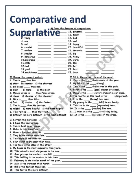 Comparative And Superlative Adjectives Esl Worksheet By Marcela Kashima SexiezPicz Web Porn