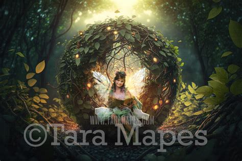 Fairy Home Digital Backdrop Magical Fairy Orb Of Vines In Enchanted