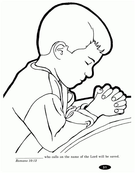 Children Praying Coloring Page Coloring Home