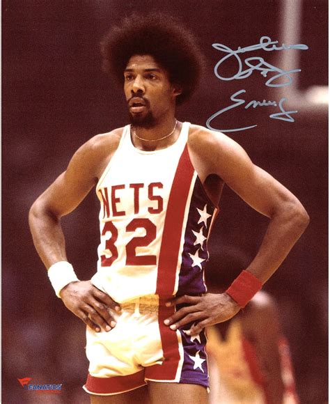 Julius Erving New York Nets Autographed 8 X 10 Standing With Hands