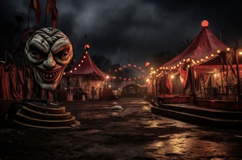 Premium Ai Image Abandoned Carnival With A Dark Backdrop For Your