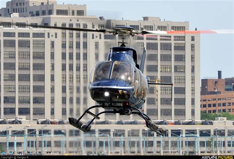 N408td Private Bell 407 At New York Port Authority Downtown