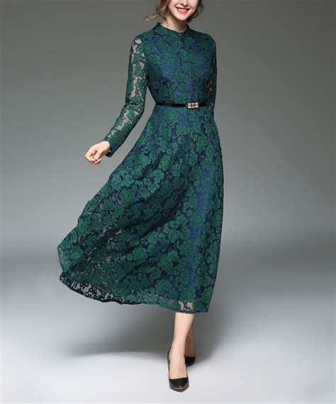 Look At This Coeur De Vague Green Lace Overlay Midi Dress On Zulily