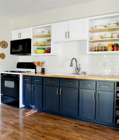 Awesome 60 Lovely Painted Kitchen Cabinets Two Tone Design Ideas