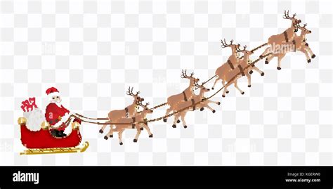 santa claus with a reindeer flying vector stock vector image and art alamy