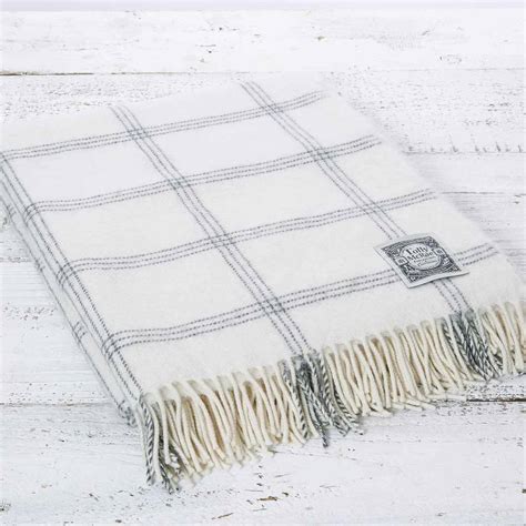 Cashmere And Alpaca Throw Collection Grey And Off White By Tolly Mcrae