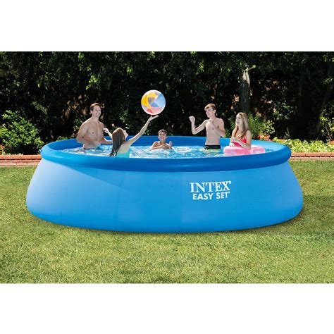 Intex Easy Set 15 Ft Round X 48 In Deep Inflatable Pool With 1000