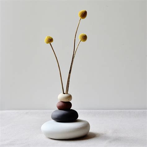 Zen Rocks Vase 4 Stacked Stones In White And Black Porcelain Etsy