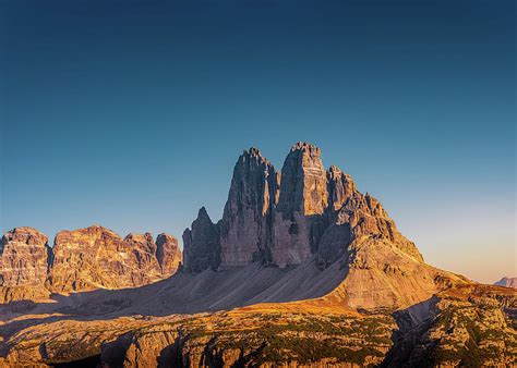 Three Dolomite Peaks At The National Park Three Peaks Italy Photograph