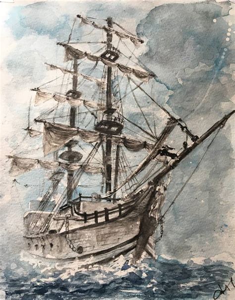 Pirate Ship Painting By Irena Mladenova Saatchi Art