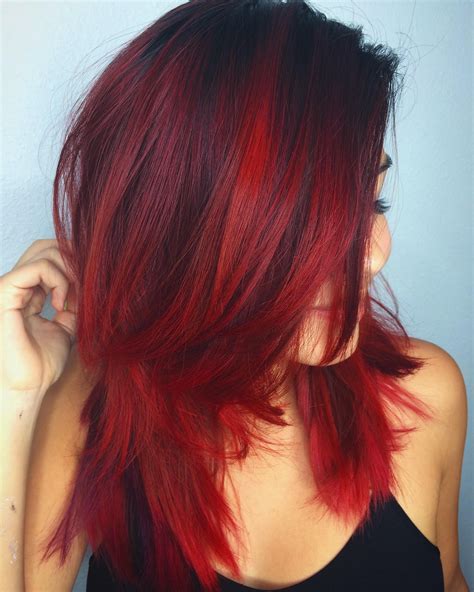 Sister Been Practicing New Hair Colors On Me Love This Fire Red Red Ombre Hair Fire Ombre