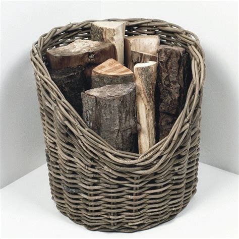 Natural Wicker Log Basket 42cm From The Farthing Eclectic