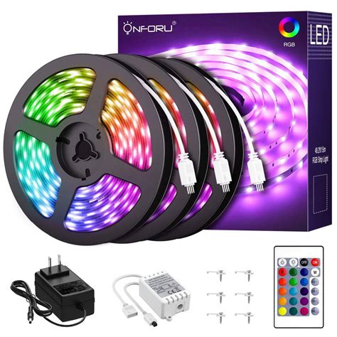 Onforu 50ft Rgb Led Strip Lights Kit 15m Flexible Color Changing
