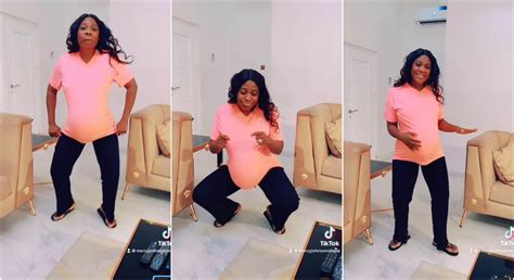 Heavily Pregnant Mercy Johnson Joins Kizz Daniels Buga Challenge