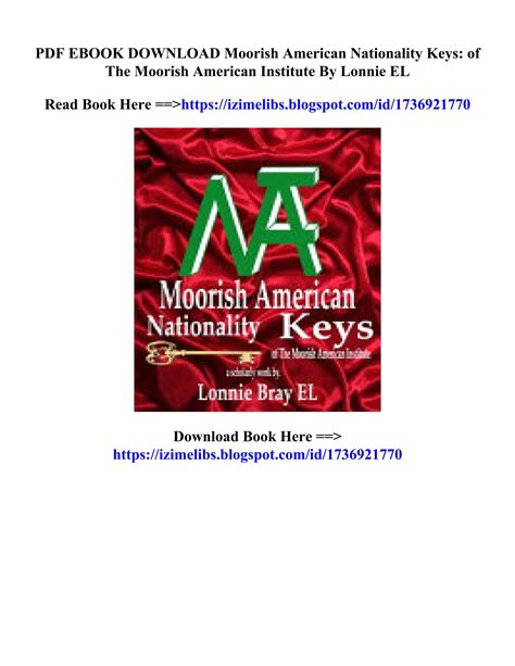 Download Book Moorish American Nationality Keys Of The Moorish