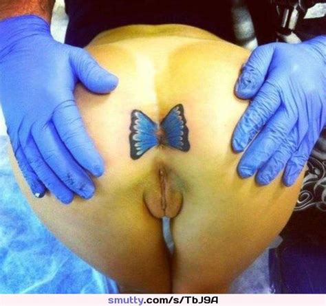 Butterfly Tattoo On Asshole