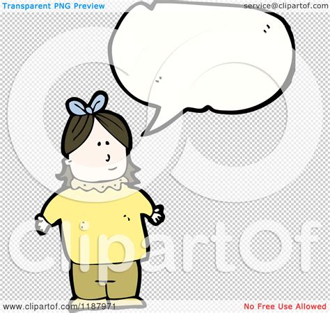 Cartoon Of A Little Girl Speaking Royalty Free Vector Illustration By