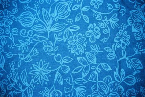 Blue Floral Print Fabric Texture Picture Free Photograph Photos