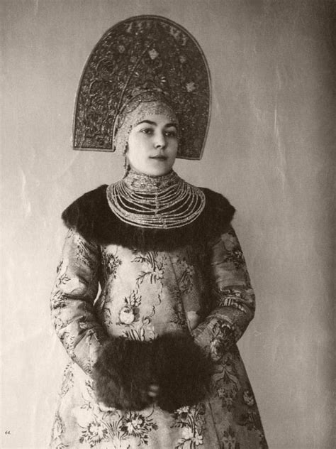 Vintage Russian Beauties In Traditional Costumes Late Th Century Monovisions Black