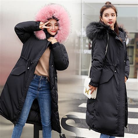 New Fashion Autumn Winter Parkas Hooded Big Fur Collar Jacket Thicken