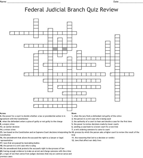 Judicial Branch In A Flash Icivics Answer Key Crossword Puzzle Icivics Judicial Branch In A