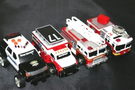 Toy State Road Rippers Fire Trucks Ambulance Engine 34 And Police Car