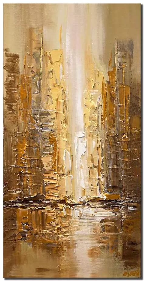 Painting For Sale Modern Brown City Abstract Painting 8035