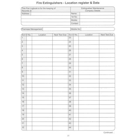 A4 Fire Log Book Record Fire Safety Fire Safety Equipment