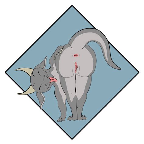 Rule 34 Anthro Anus Ass Bent Over Female Genitals Hand On Butt Horn