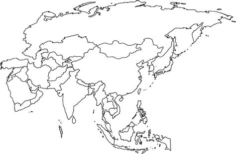 Outline Map Of Asia Border Map Of Asia Asia Map For Coloring Book Worldatlas