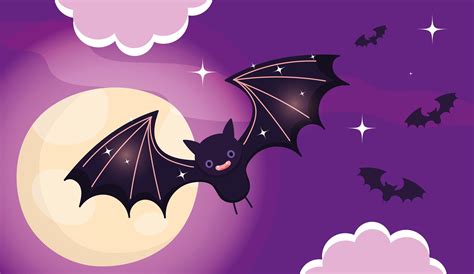 Happy Halloween Image With Cute Flying Bats 2056085 Vector Art At Vecteezy