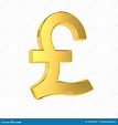 GBP Sign. 3d Golden British Pound Symbol Isolated on White Background ...