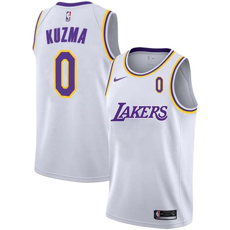 New Lakers 0 Kyle Kuzma White 2020 2021 New City Edition Nike Swingman