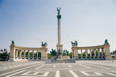 Millennium Monument On The Heroes Square In Budapest Hungary Nov