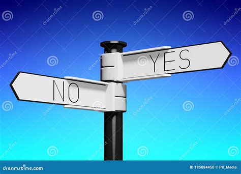 Yes No Choice Concept Signpost With Two Arrows Stock Illustration