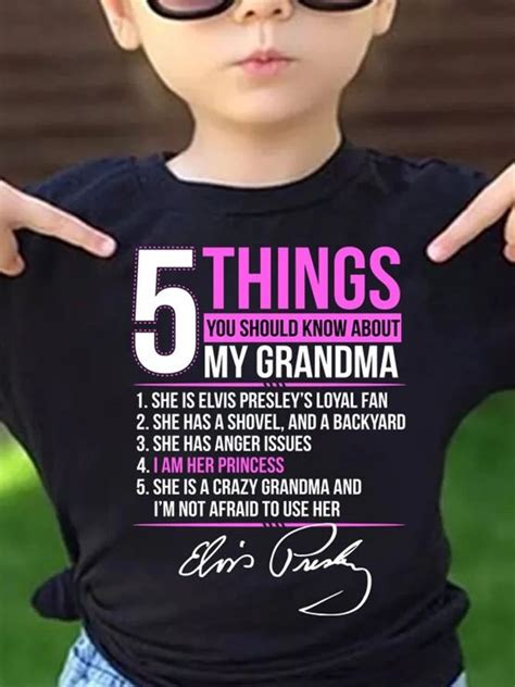 Grandma 5 Things You Should Know About My Grandma T Shirt Cotton T