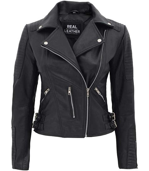 Black Leather Moto Jacket Women S Quilted Leather Jacket