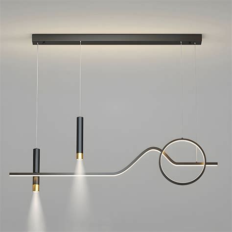 Modern Minimalist Style Linear Chandelier Lighting Fixtures Metal