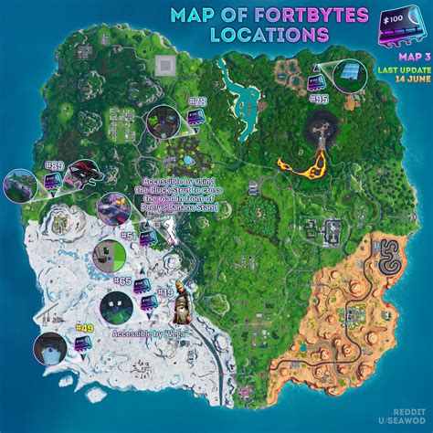 Updated Map Of Fortbytes Locations 49 14 June Map №3 Fortnitebr