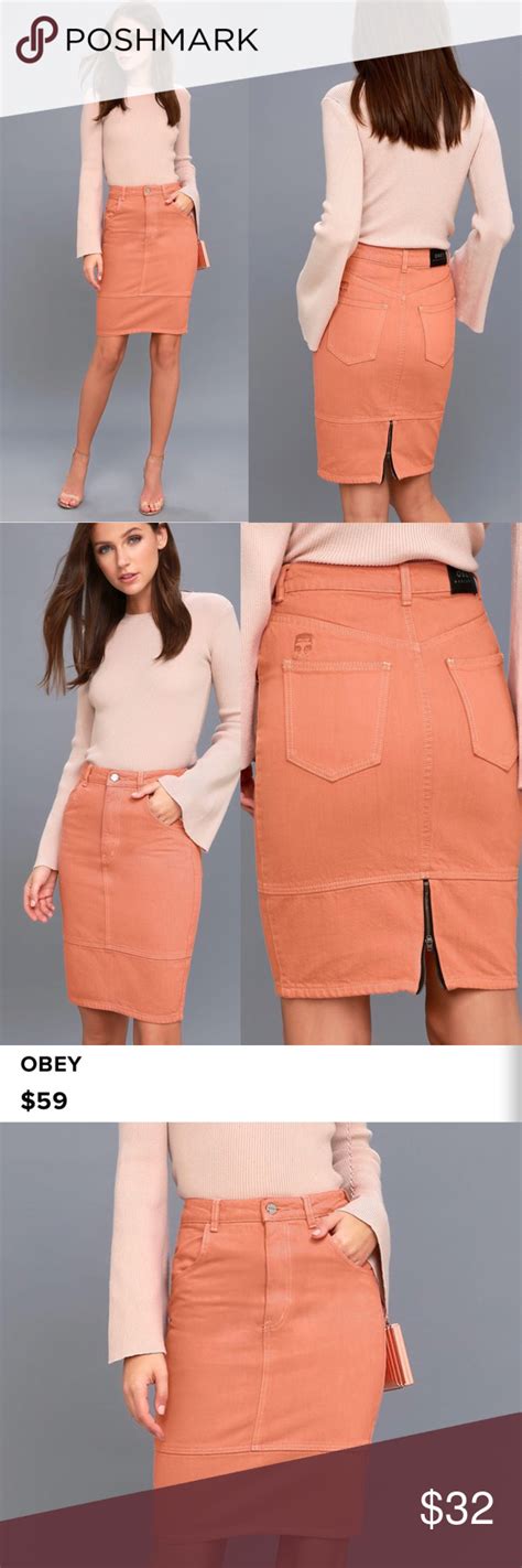🆕 Obey Blush Pink Midi Skirt Pink Midi Skirt Skirts Skirts Midi