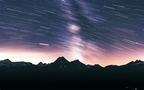 Download Wallpaper 3840x2400 Mountains Dark Night Long