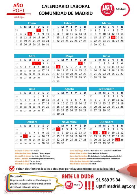 Calendario Laboral De La Comunidad De Madrid En 2020 IMAGESEE