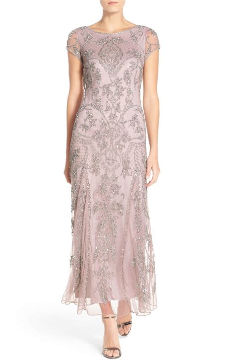 Pisarro Nights Embellished Mesh Gown Mother Of The Bride Dresses Long
