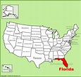 Florida location on the U.S. Map