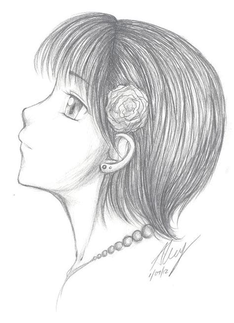 Anime Girl Pencil Practice By Blackcat160 On Deviantart